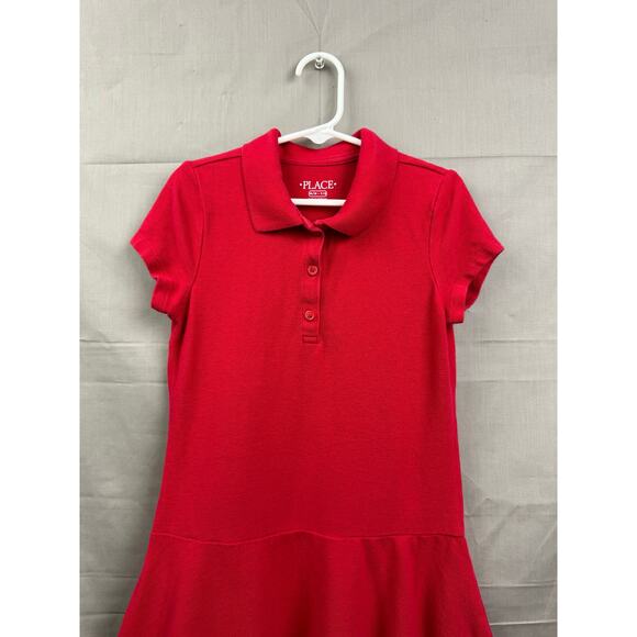 The Children's Place Girls Red Polo Uniform Dress, Size M (7/8) - Picture 2 of 5